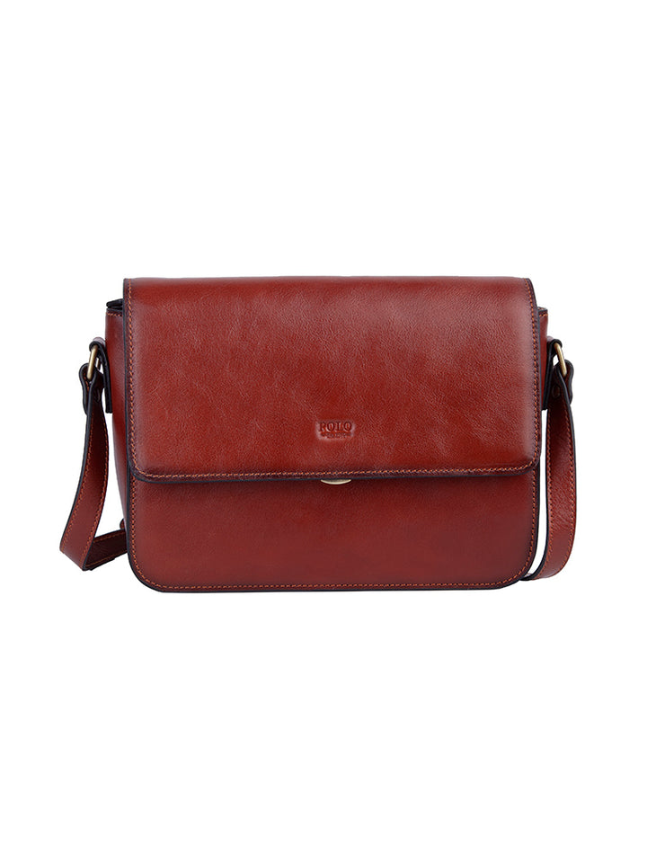 Vega Flapover Sling Bag - Brown