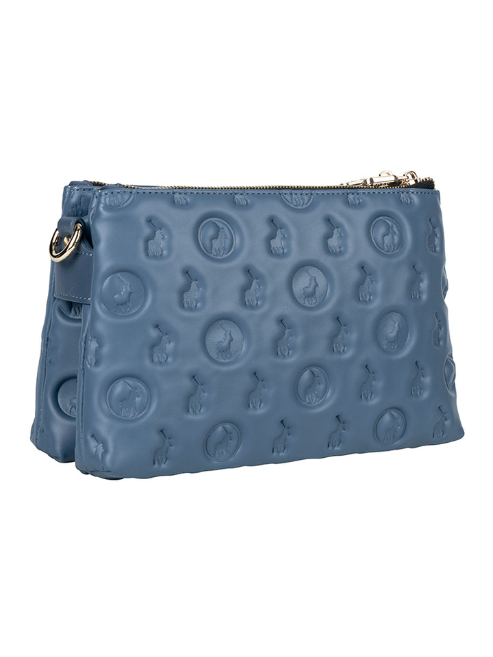 Luna Double Zip Sling Bag - Blue