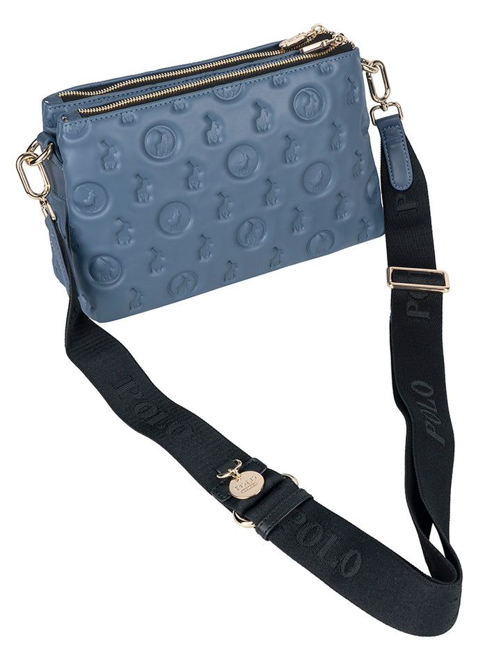 Luna Double Zip Sling Bag - Blue