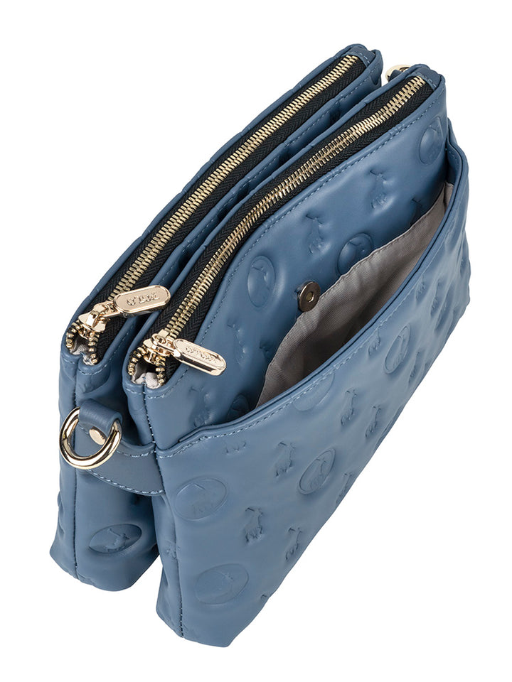 Luna Double Zip Sling Bag - Blue