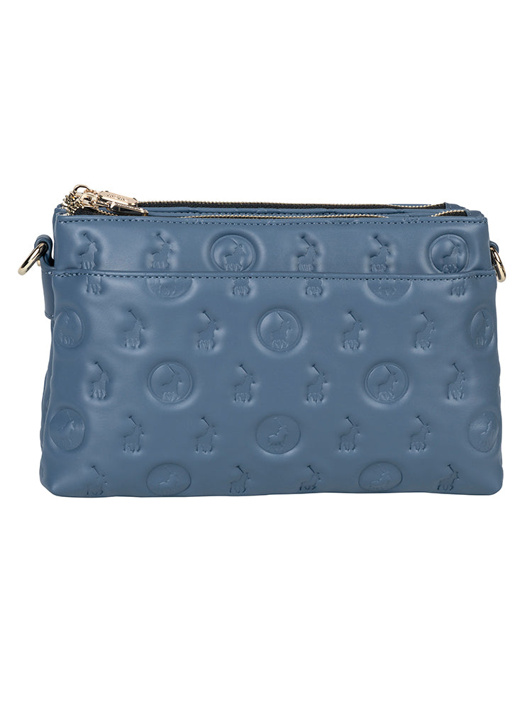 Luna Double Zip Sling Bag - Blue