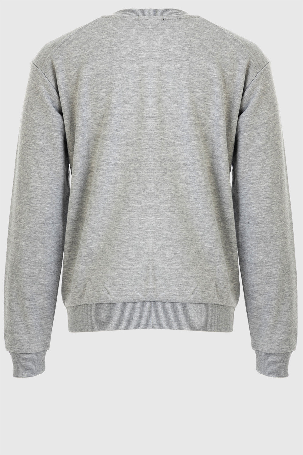 Sequin Logo Sweat Top With Shoulder Pads - Grey Melange