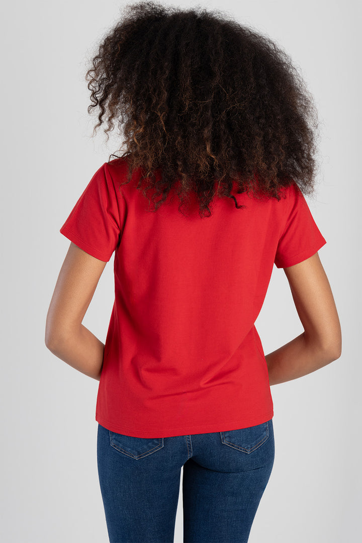 Regular Fit Multi-Technique Logo Top - Red