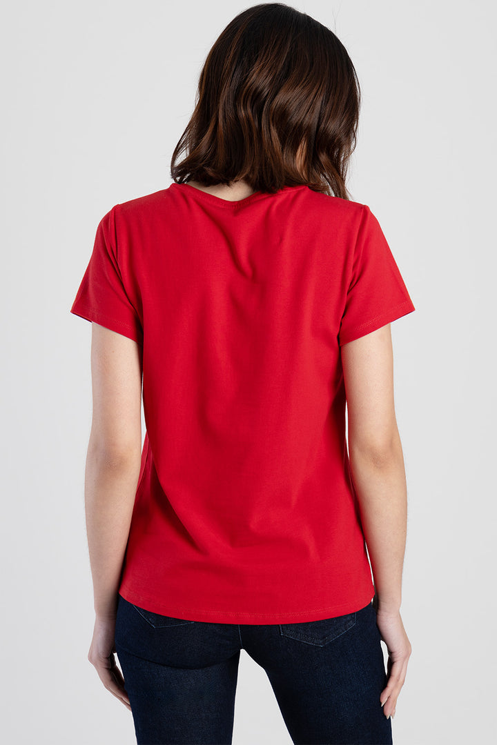 Regular Fit Multi-Technique Logo Top - Red