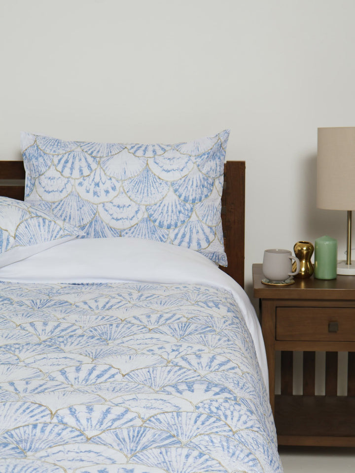 Shell Embossed Duvet - Blue