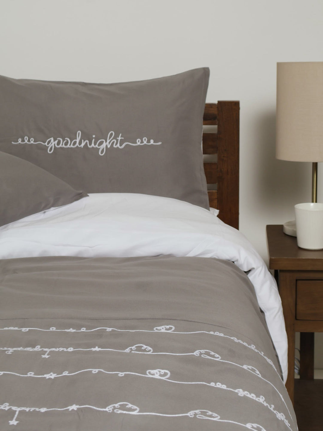 Sweet Dreams Embossed Duvet - Charcoal