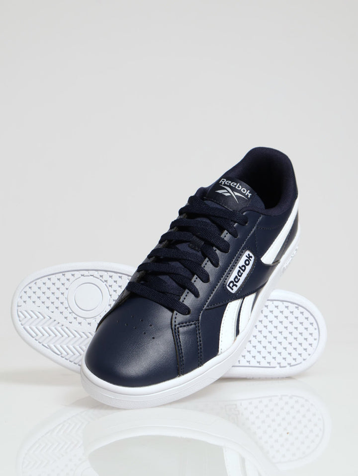 Court Retro Closed Toe Lace Up Sneaker - Navy/White