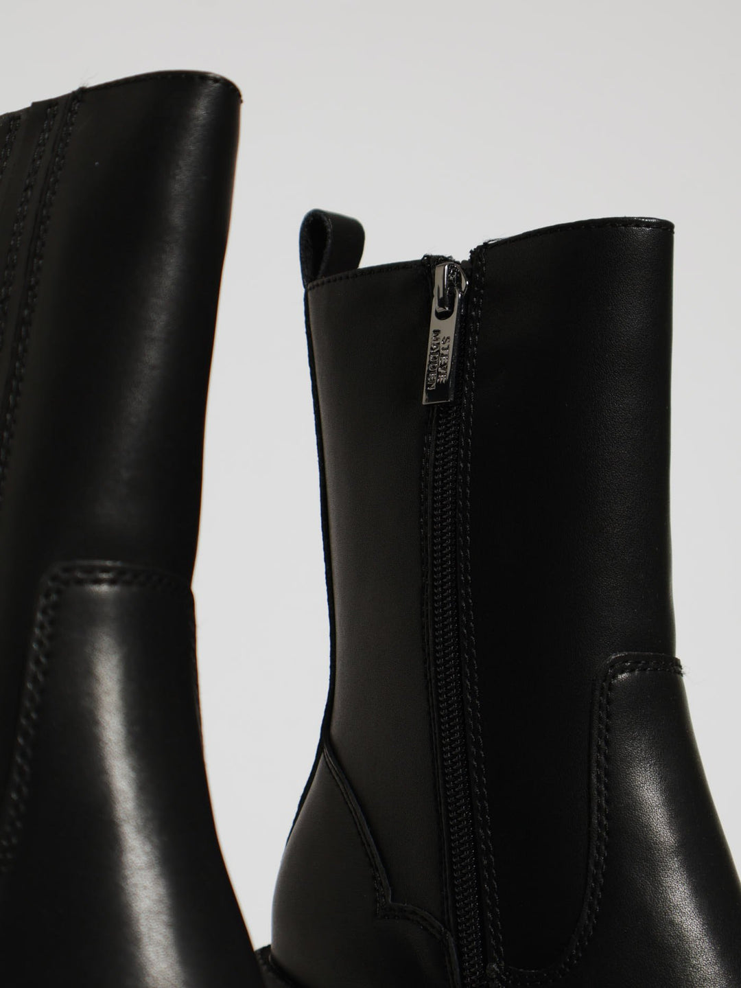 Upcycle Square Toe Action Leather Boots - Black