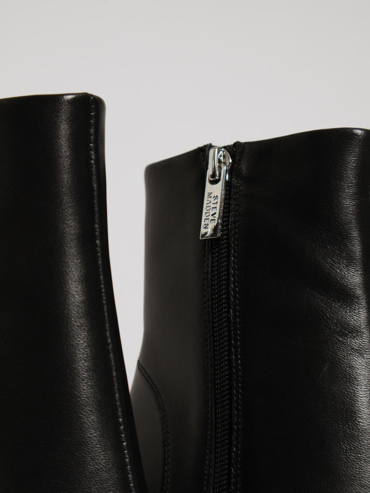 Iyanna-C Nappa Leather Metal Toecap Boots - Black