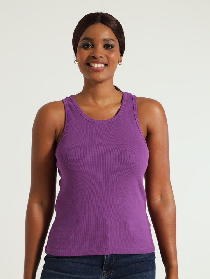 Ribbed Tank Top - Purple