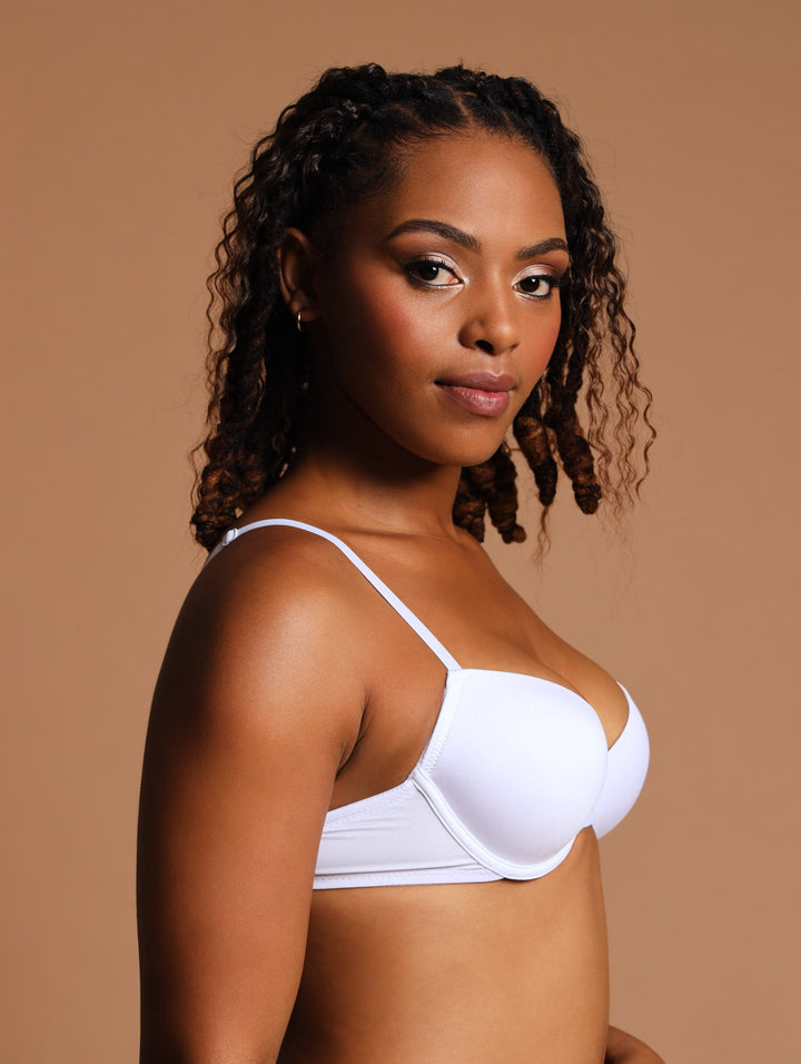 Ladies 2 Pack T-Shirt Bra - White/Beige