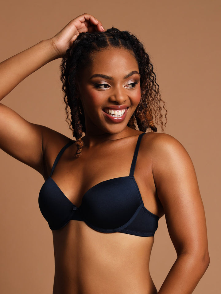 Ladies 2 Pack T-Shirt Bra - Black/Navy