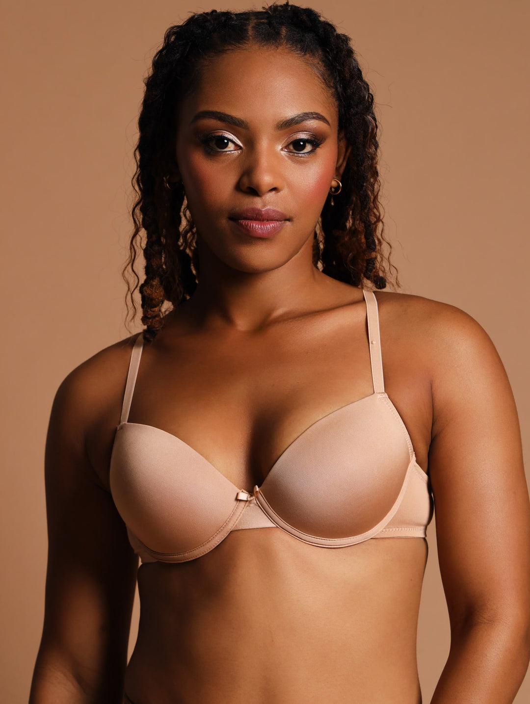 Ladies 2 Pack T-Shirt Bra - White/Beige