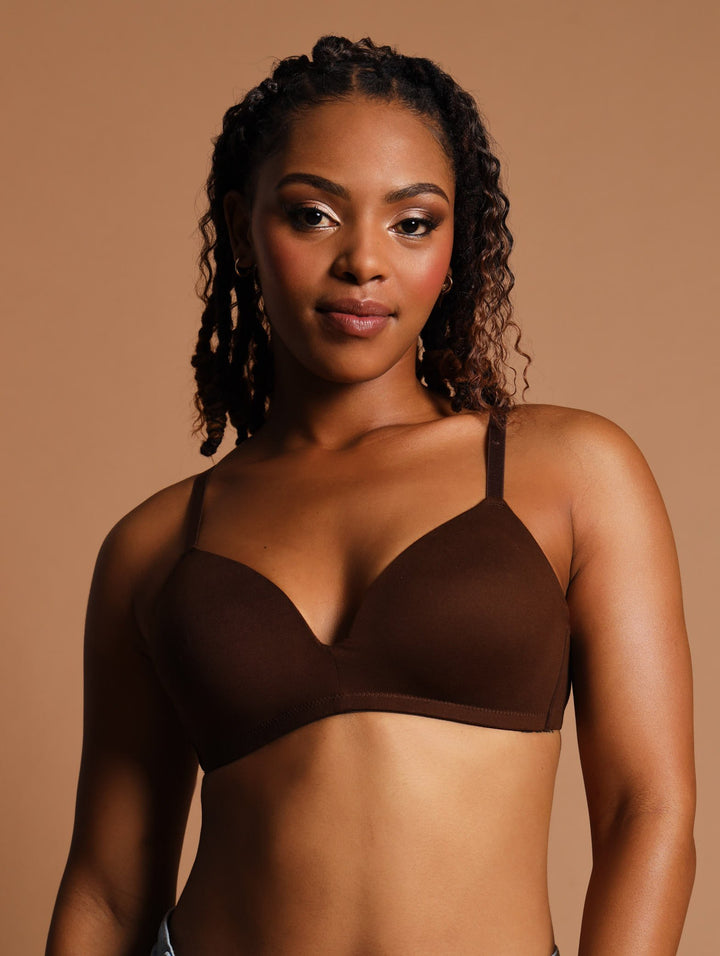 2 Pack Soft Touch Moulded Bra - Cocoa/Black