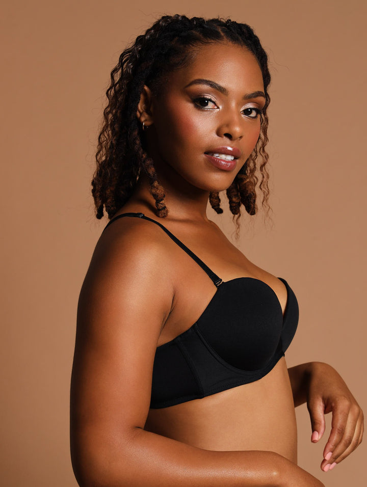 2 Pack Low Plunge Multiway Bra - Mocha/Black