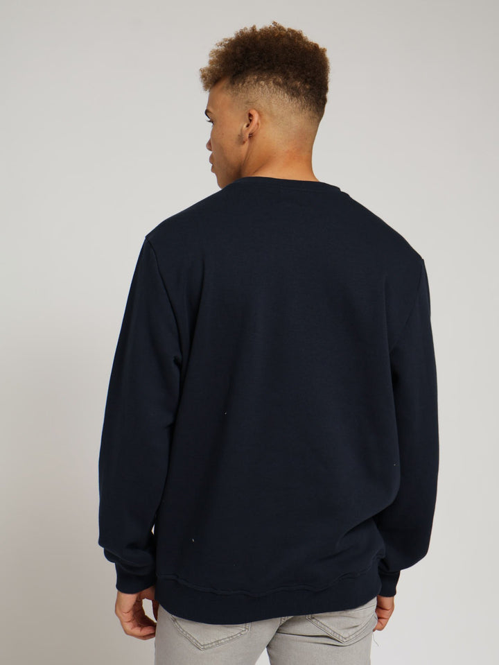 Ville De Paris Embossed Crew Fleece Sweatshirt - Navy