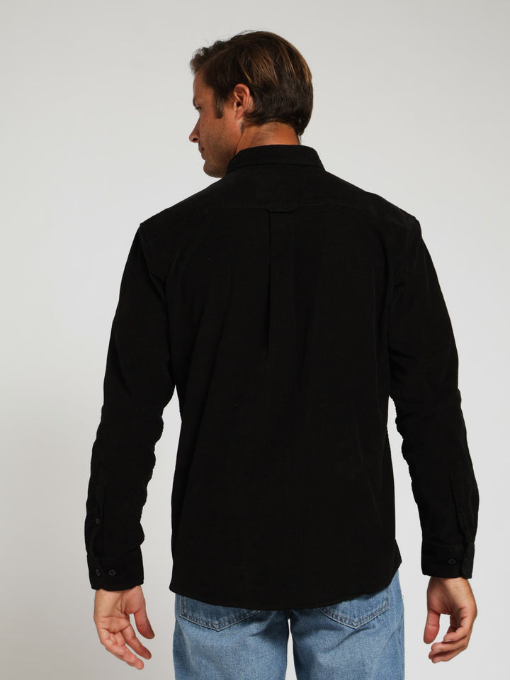 Long Sleeve Corduroy Shirt - Black