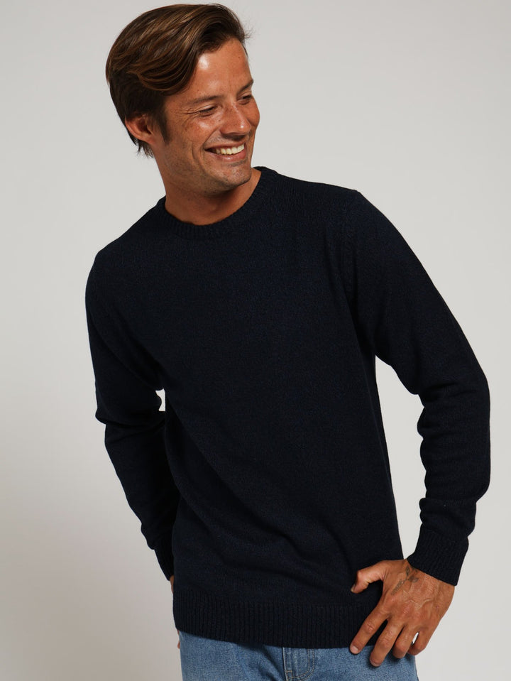 Basic Crew Neck Top - Navy