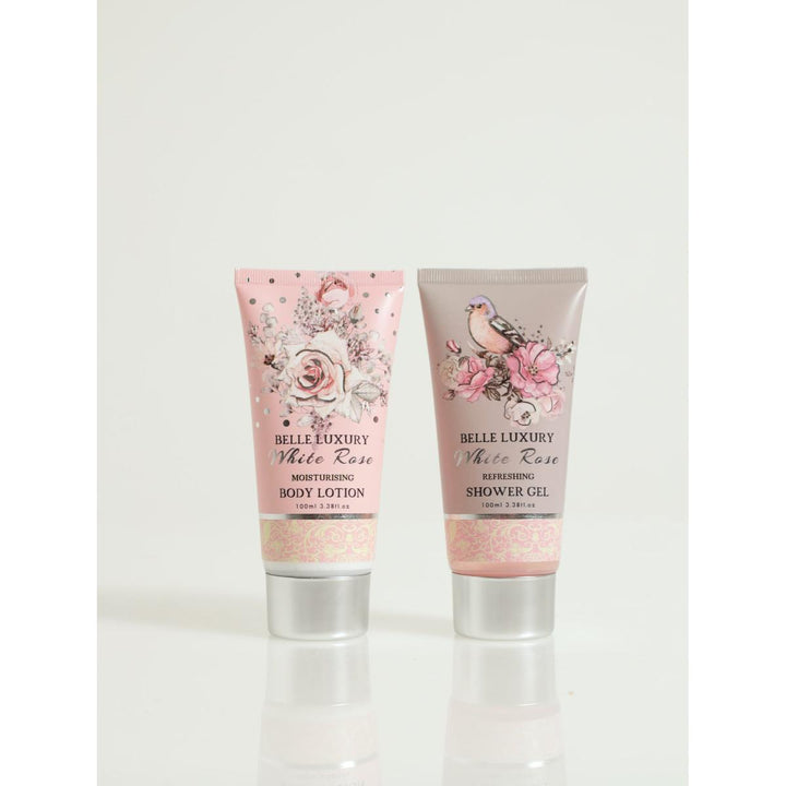 Belle Luxury White Rose Bath Set