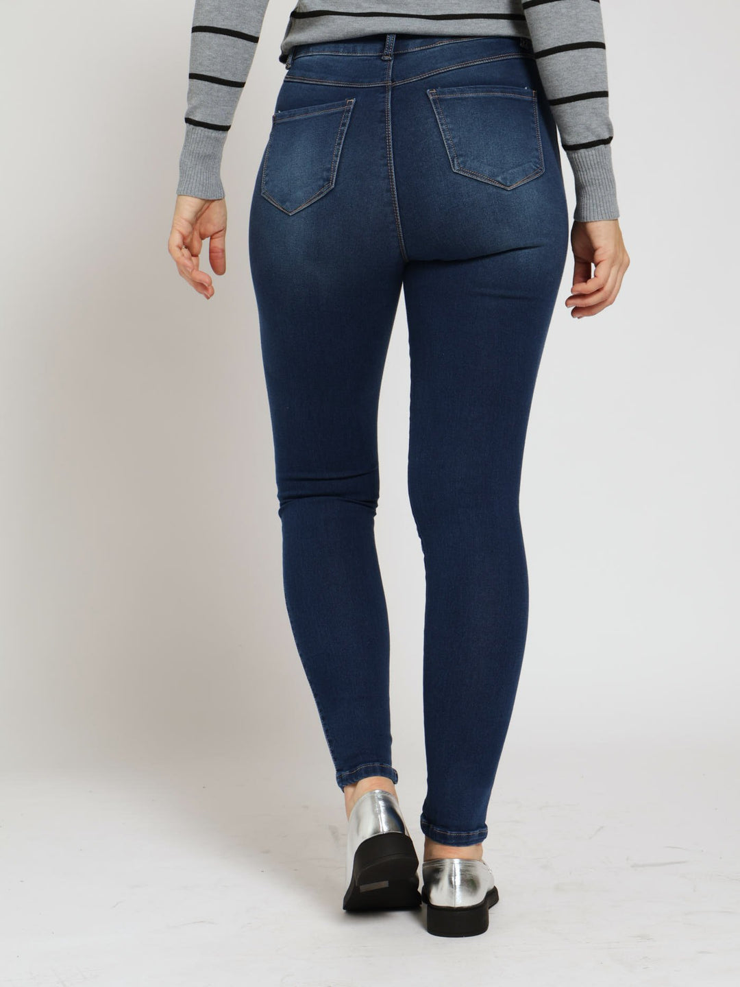 High Waist Skinny Denim Jean - Dark Wash Ink