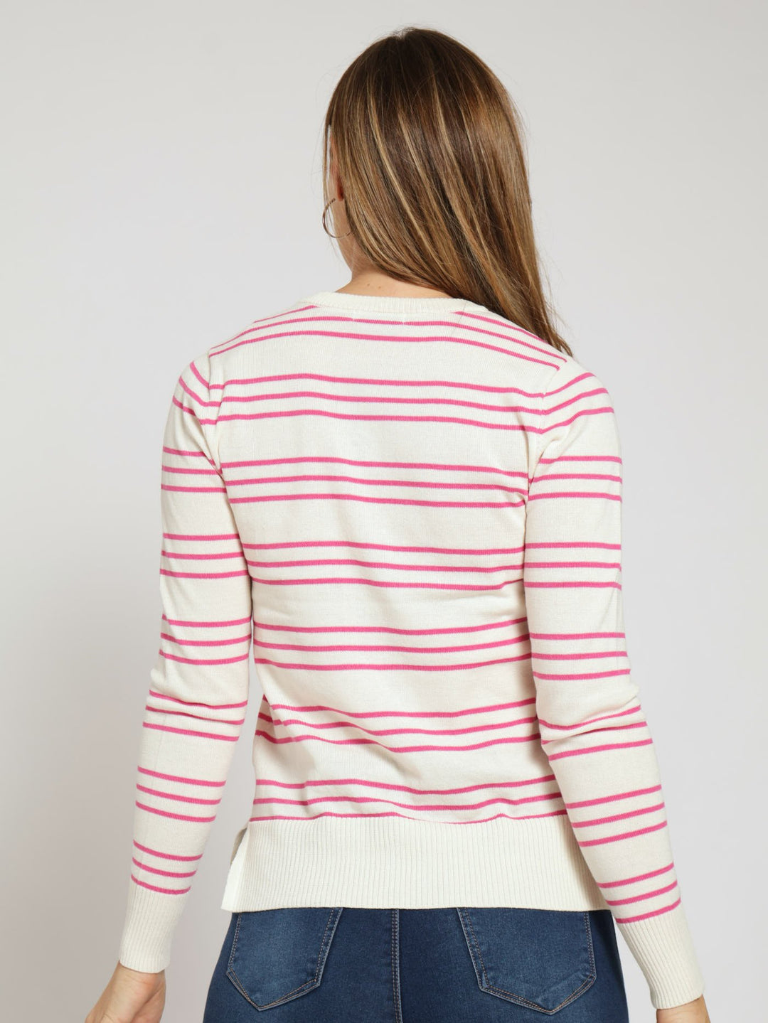 Striped Pullover - Fuchsia