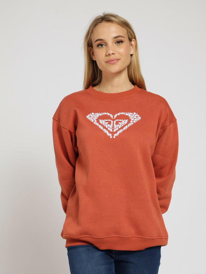 Paradise Heart Sweater - Coral