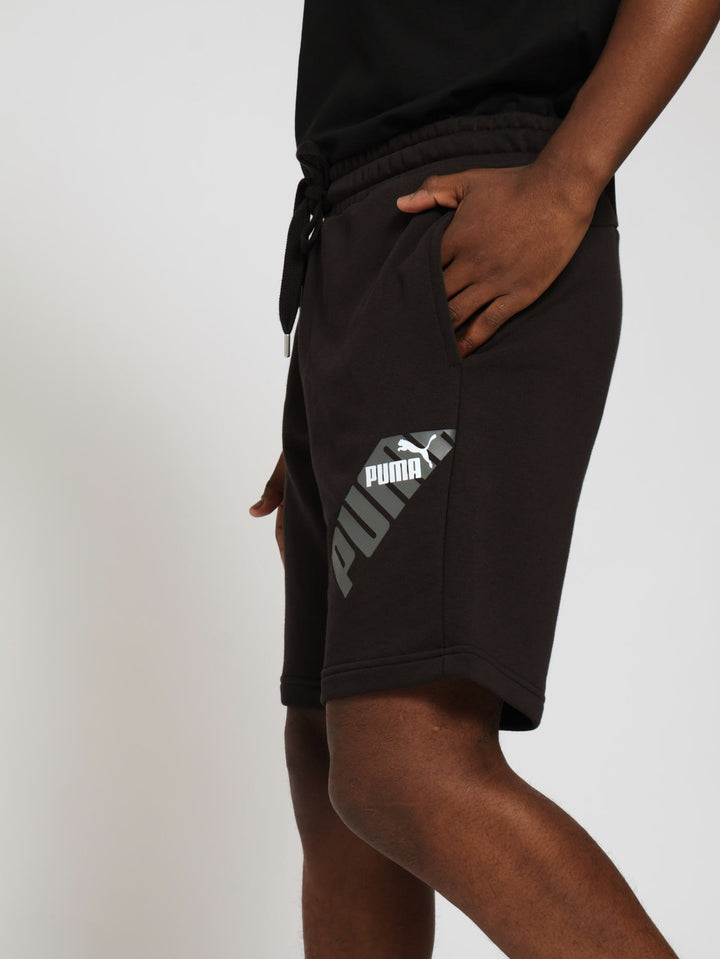 Power Graphic Shorts - Black