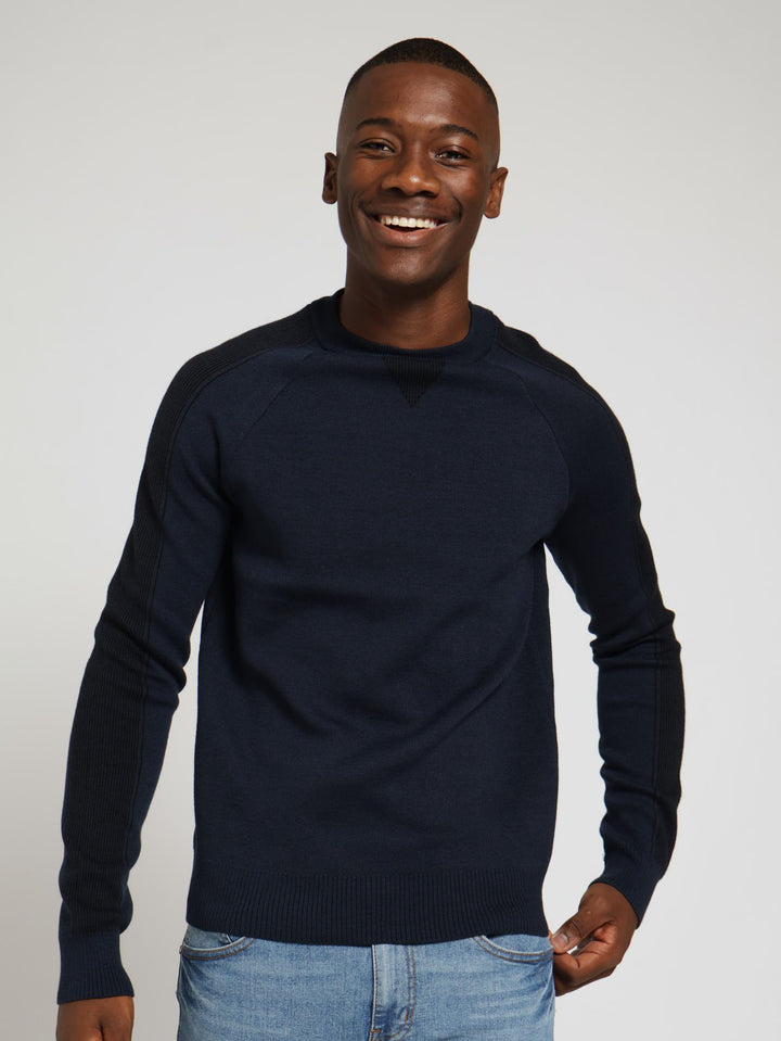 Long Sleeve Crew Pullover - Navy