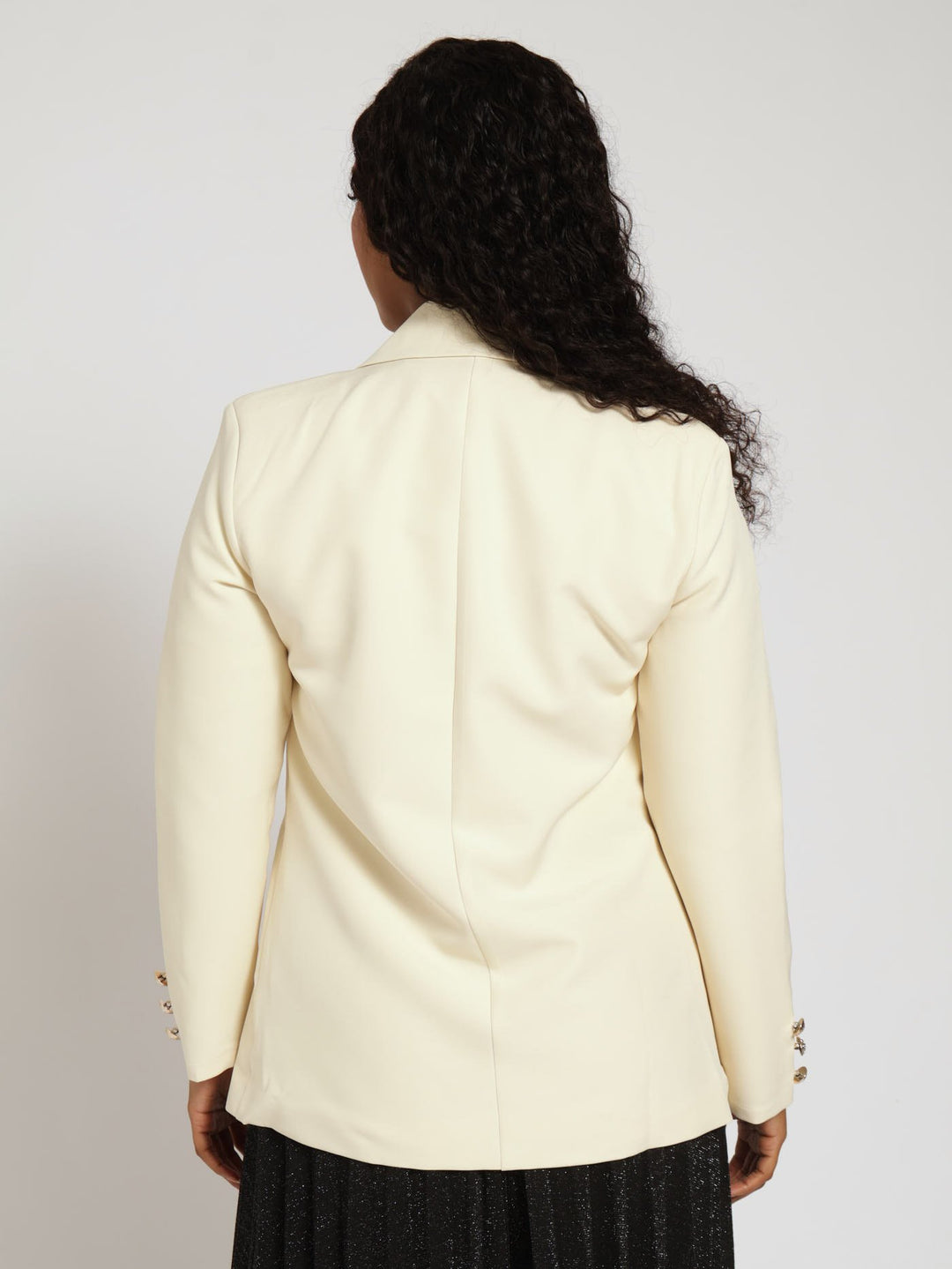 Nautical Button Sleeve Blazer - Cream