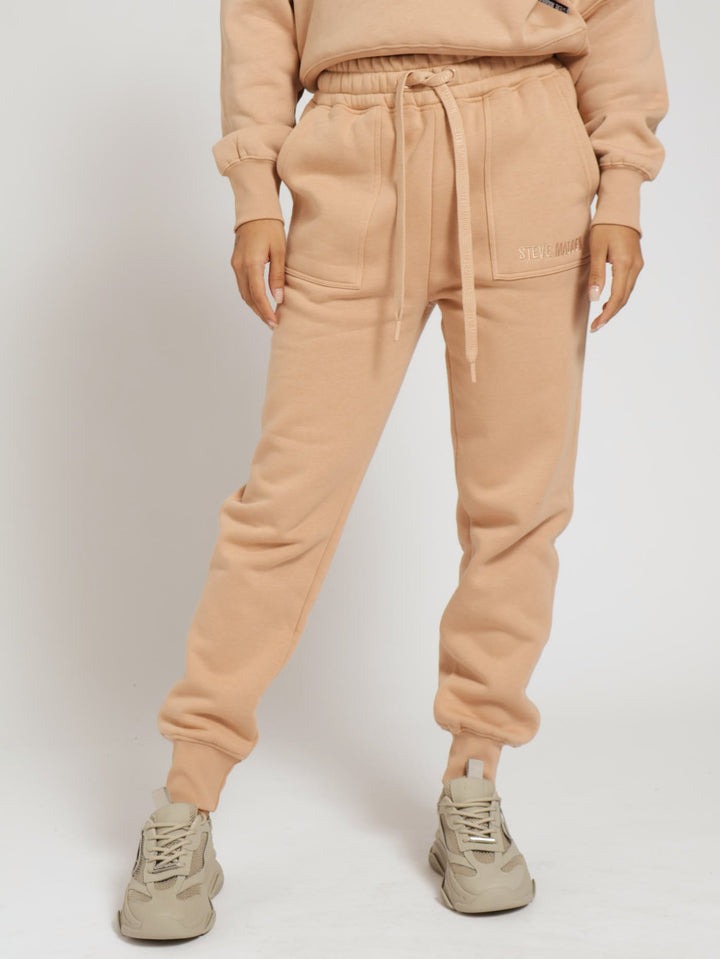 Lucy Fleece Jogger With Patch Pockets - Fawn