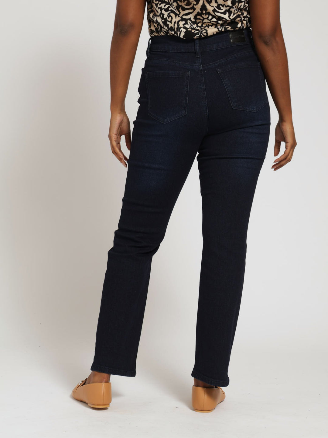 Side Leg Bling Straight Denim Jean - Dark Wash Ink