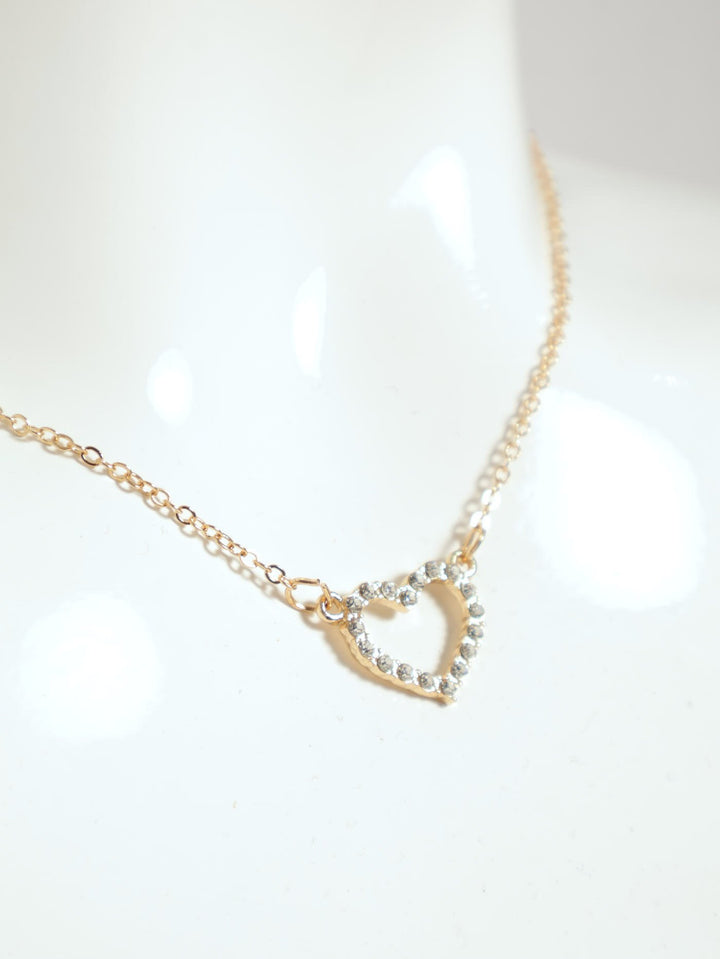 Dainty Heart Pendant Necklace - Gold