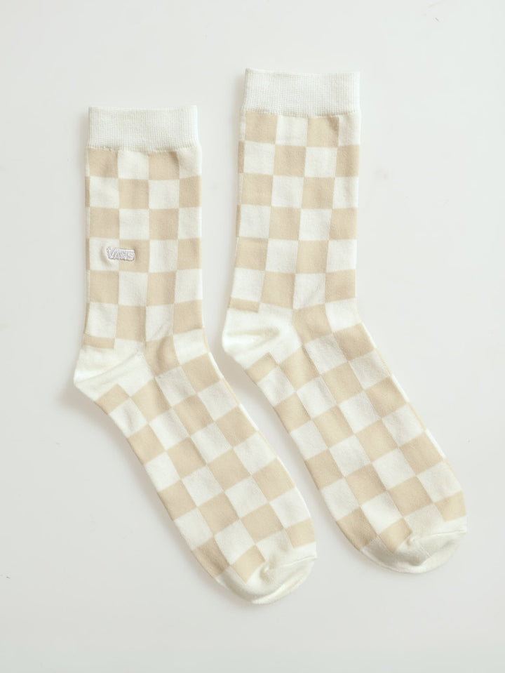 Authentic Crew 1 Pack Marshmallow Check Socks - Beige