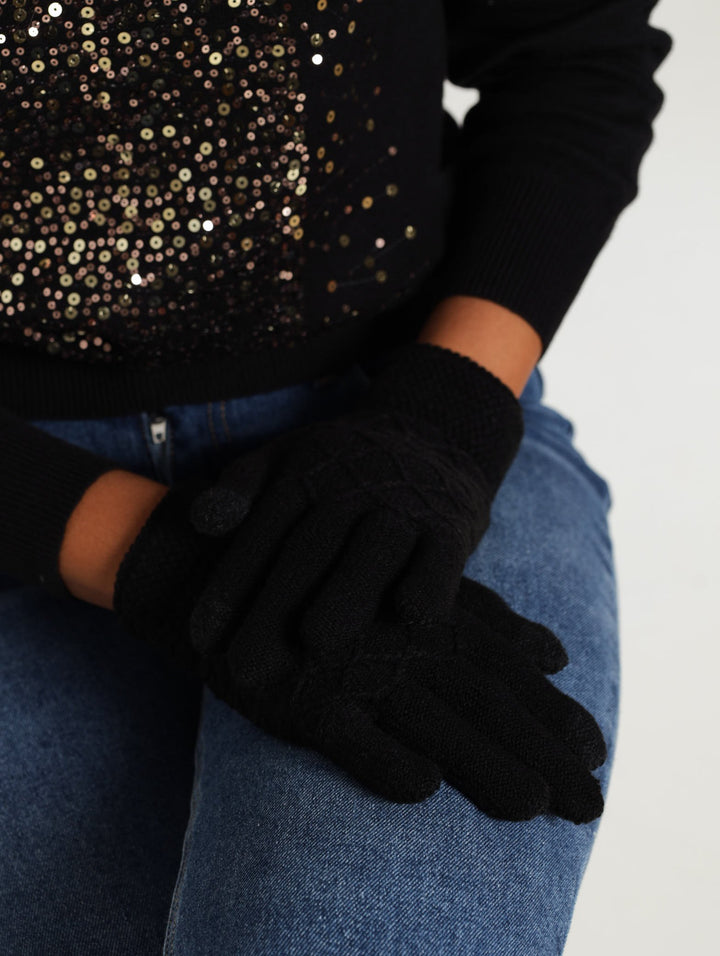 Knitted Gloves - Black