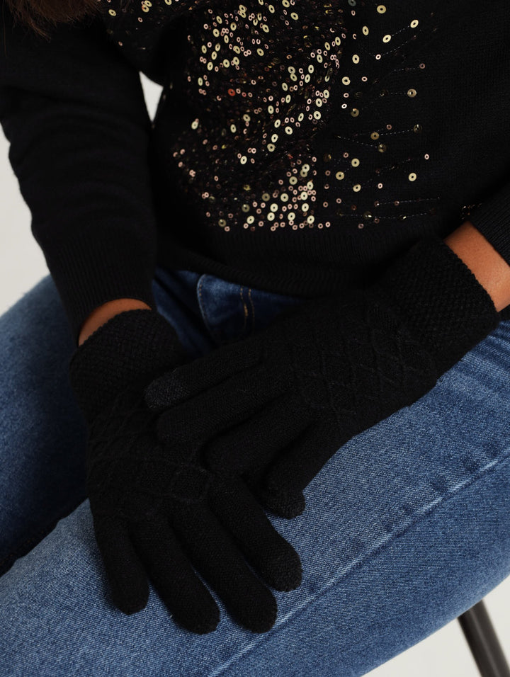 Knitted Gloves - Black