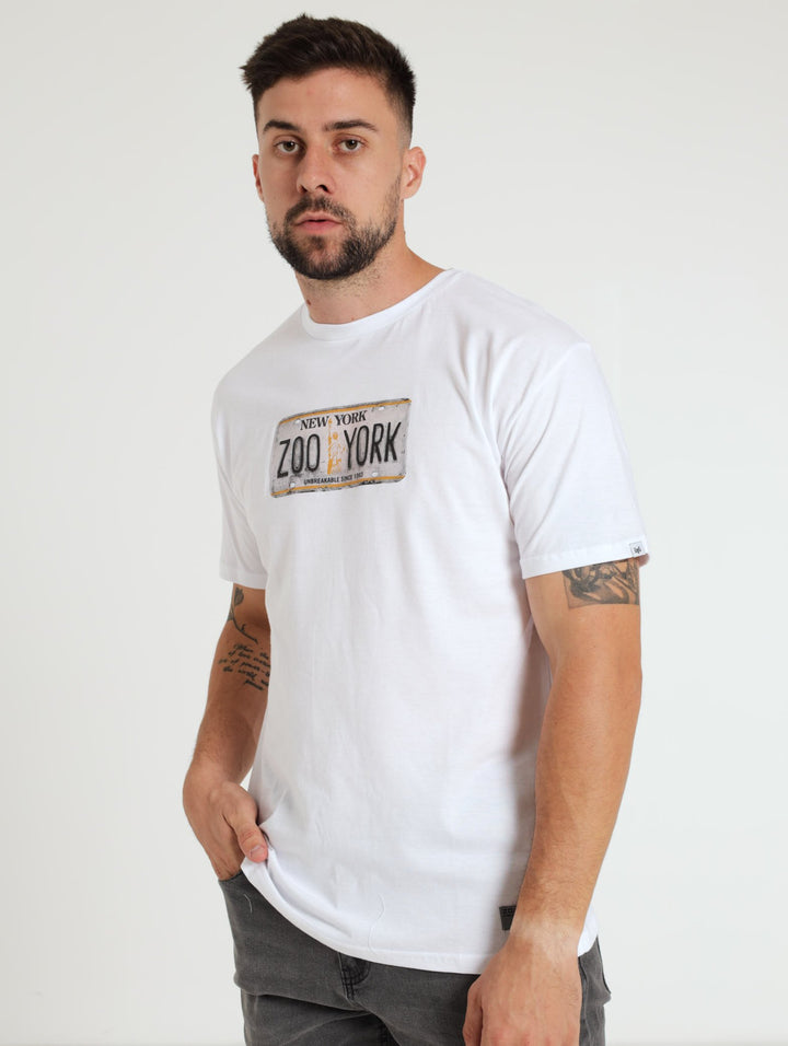 Number Plate Tee - White