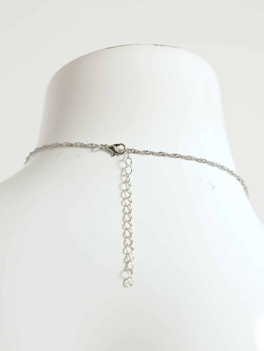 Heart Pendant Twist Chain Necklace - Silver