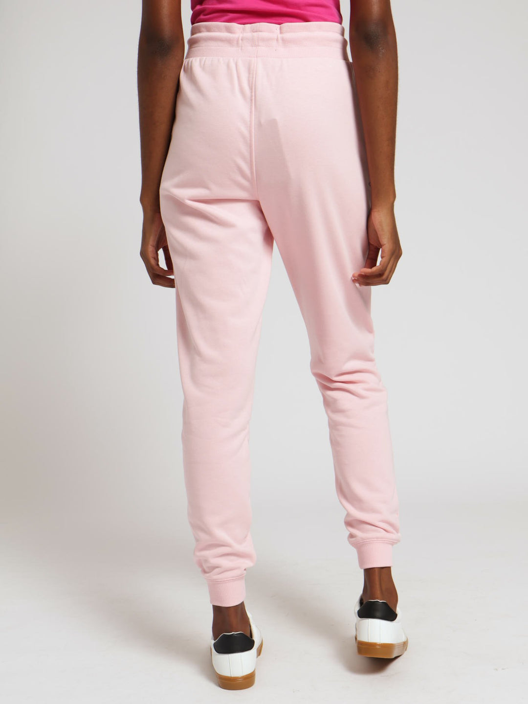 Badge Embroidery Unbrushed Fleece Jogger - Pink