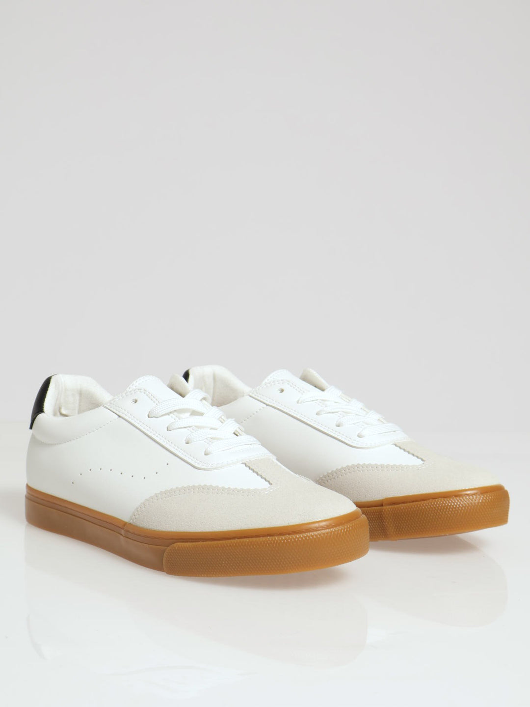 Punch Detail Gum Sole Sneaker - White