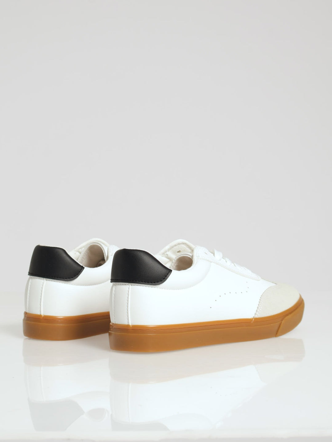 Punch Detail Gum Sole Sneaker - White