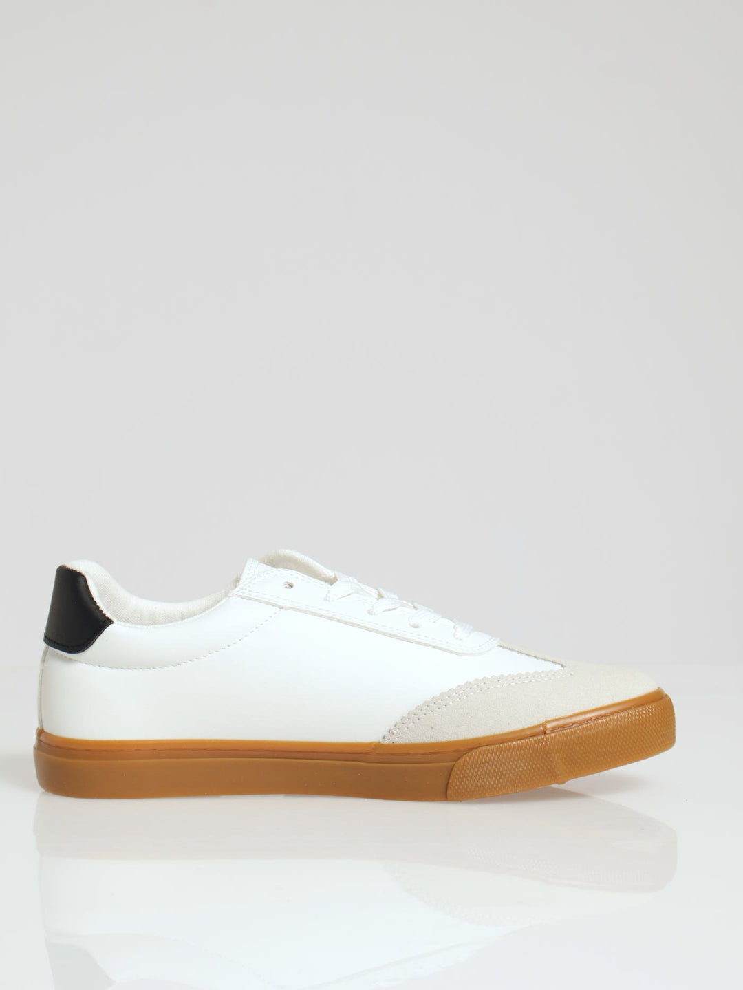 Punch Detail Gum Sole Sneaker - White