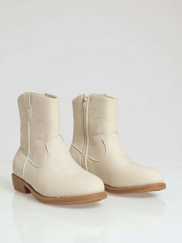 Girls Western Boot - Cream