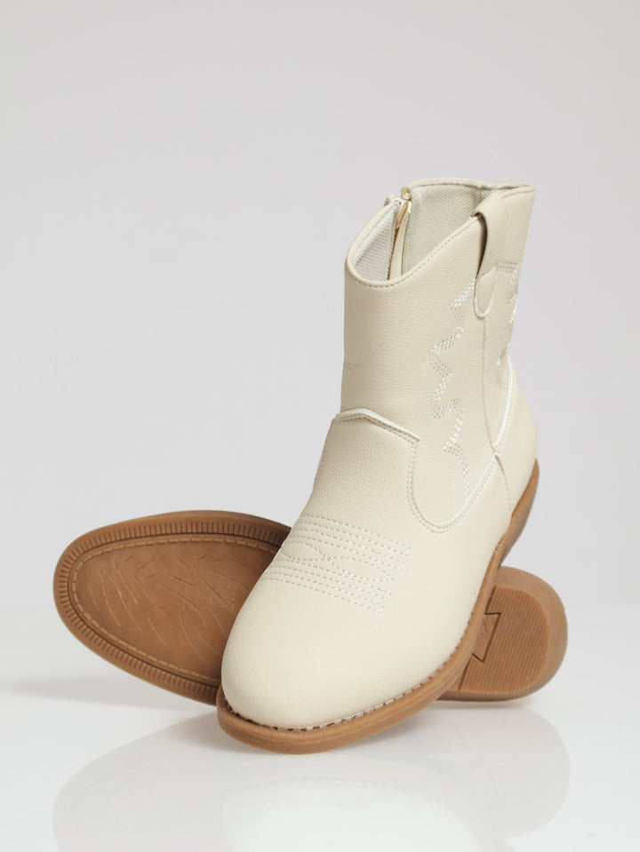 Girls Western Boot - Cream