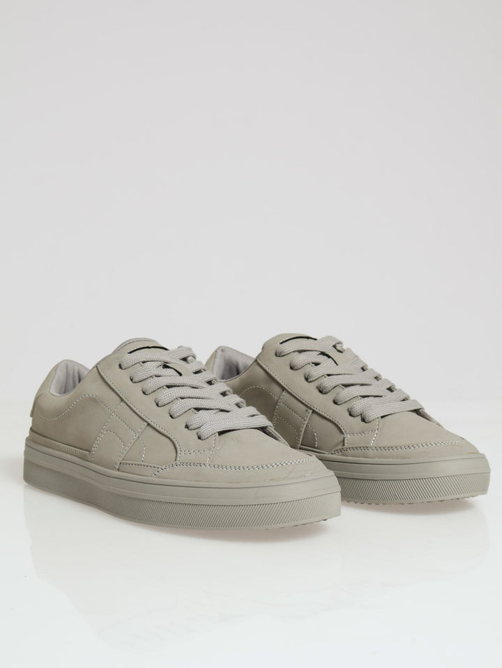 Kiaro Basic Mono Lace Up Sneaker - Grey