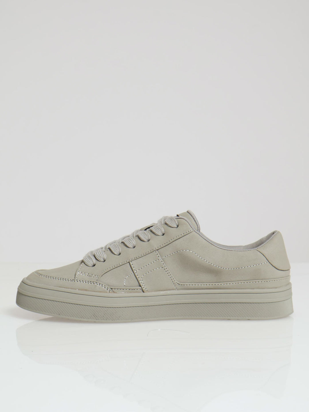 Kiaro Basic Mono Lace Up Sneaker - Grey