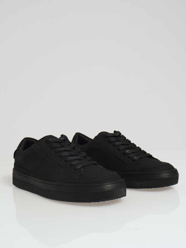 Kiaro Basic Mono Lace Up Sneaker - Black