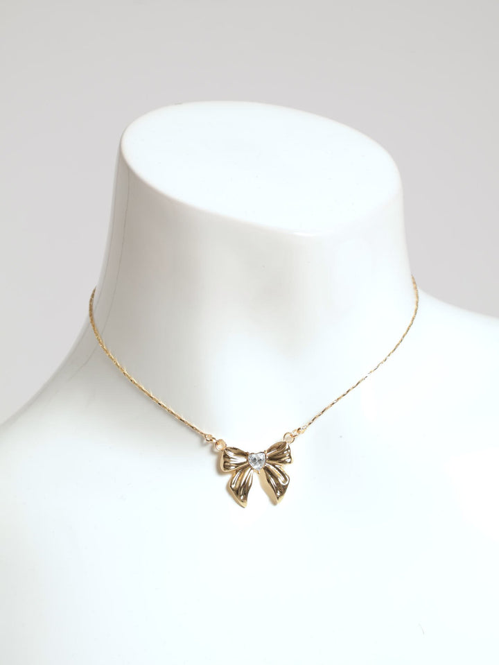 Bow Necklace - Gold
