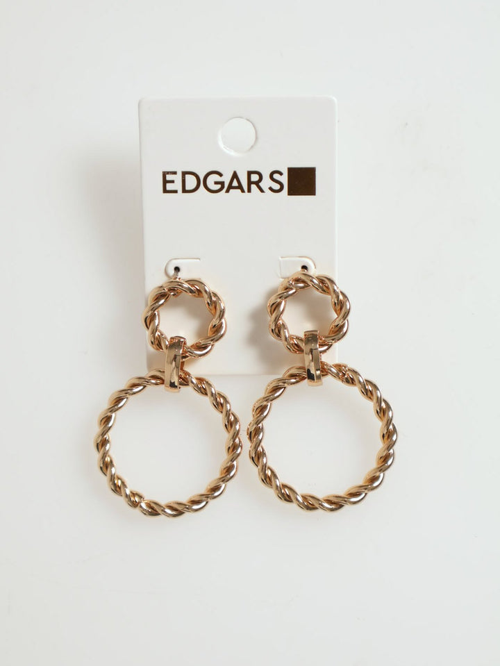 Twist Drop Earrings - Gold