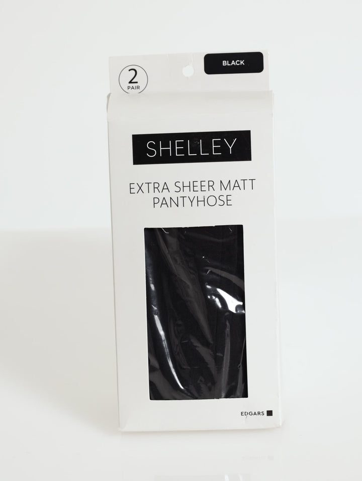 Ladies 2 Pack Extra Sheer Matt Hoisery - Black