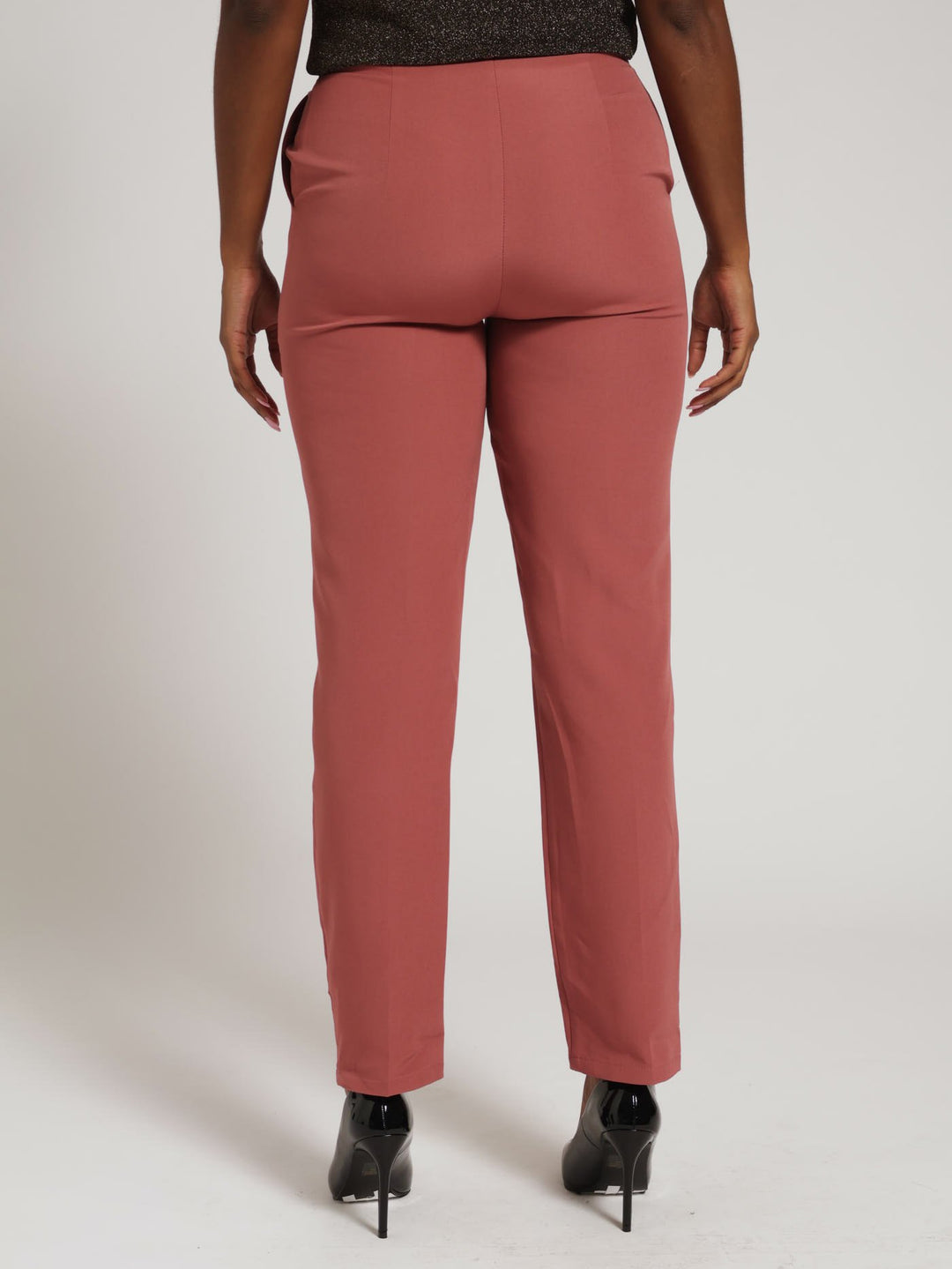 Bouble Button Slim Leg Pants - Dusty Pink